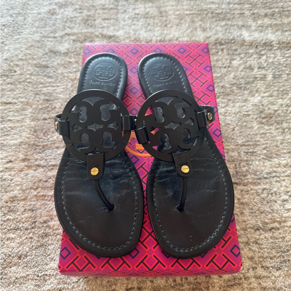 Tory Burch Miller Sandals 9 black